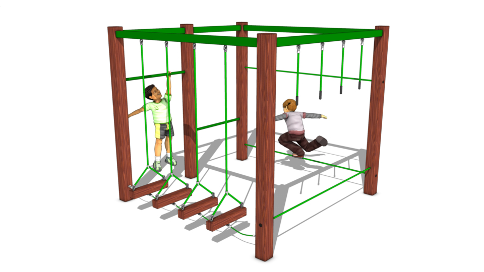 Recycled plastic play equipment with trim trails & fitness adventure trails