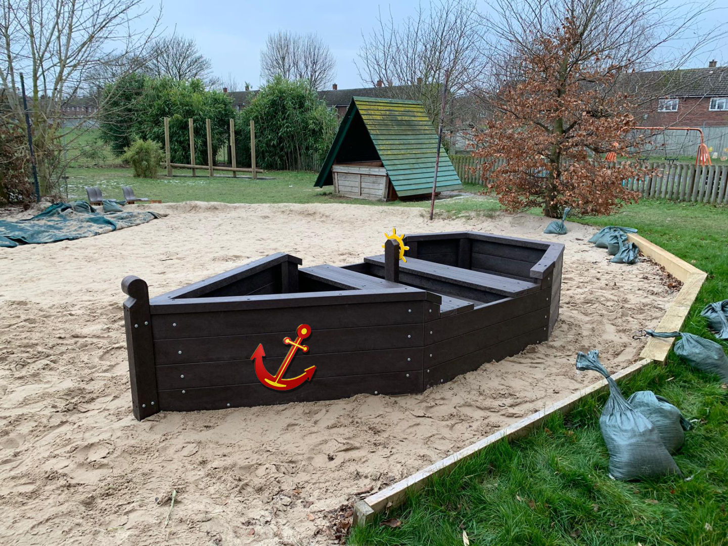 plastic boat sandpit